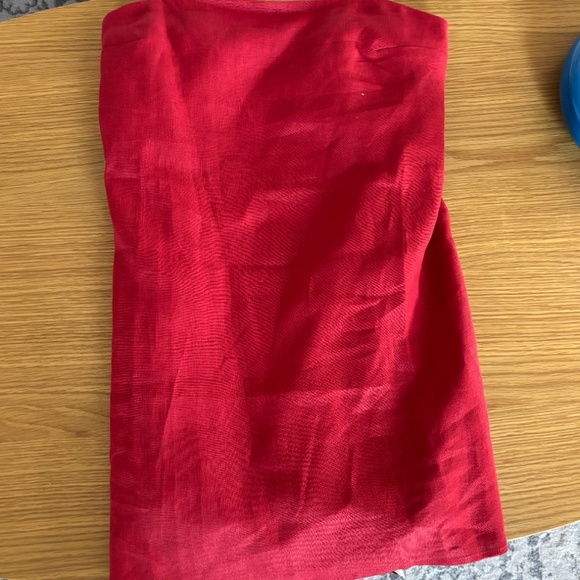 Reformation Red Aubree Linen Dress - Picture 3 of 5